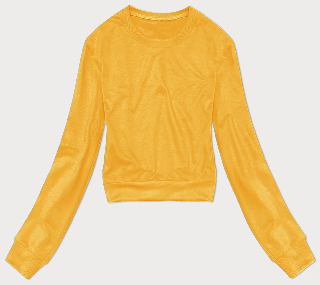 Żółta wygodna gładka bluza dresowa basic