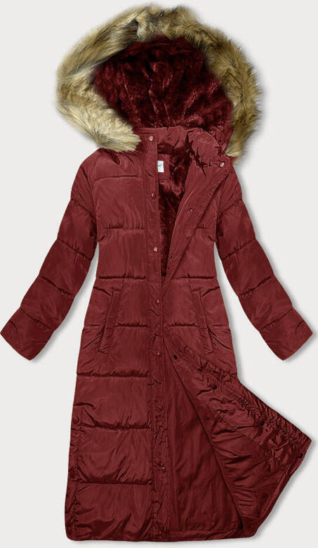Czerwony genialny zimowy płaszcz
