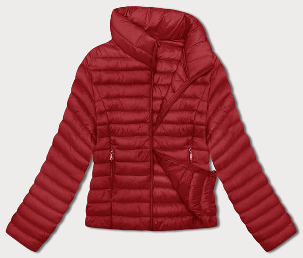 Czerwona pikowana kurtka ze stójką