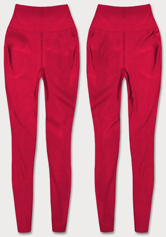 Czerwone wyszczuplające legginsy fit