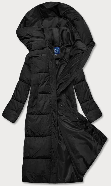 Czarna zimowa kurtka płaszczyk pikowana