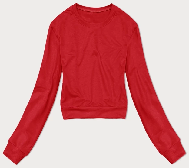 Czerwona wygodna gładka bluza dresowa basic