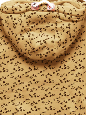 Żółta rozpinana bluza damska z kapturem w jaskółki