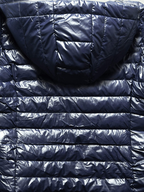 Granatowa pikowana lekka damska kurtka z kapturem