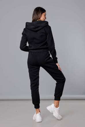 Czarno biały dres komplet z lampasami (KK0052)