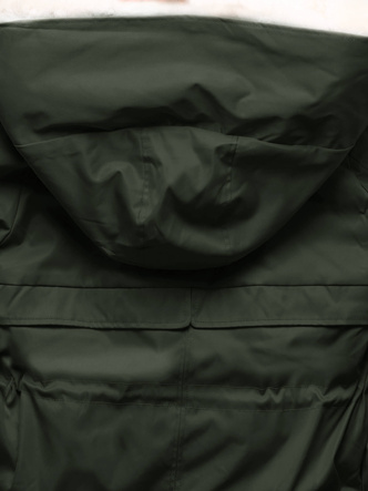 Army beżowa fenomenalna zimowa parka płaszcz na futrze 