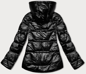 Czarna dwustronna lekka kurtka z kapturem azteckie wzory