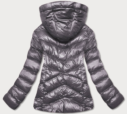 Ciemnoszara lux zimowa pikowana kurtka
