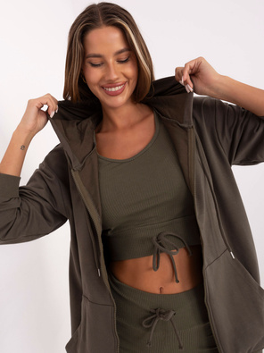 Khaki rewelacyjny damski trzyczęściowy komplet