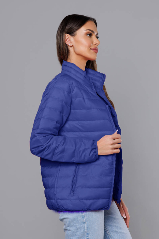 Granatowa urocza kurtka pikowana ze stójką