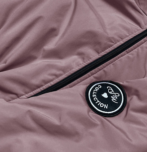 Różowa przejściowa kurtka ze wstawkami i kapturem PASSION