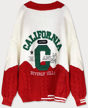 ROZPINANY KARDIGAN CALIFORNIA CZERWONY (1122#)