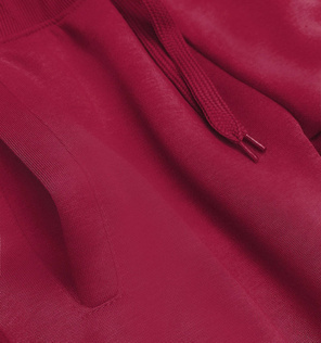 Bordowe damskie dresowe spodnie casualowe z kieszeniami i ściągaczem