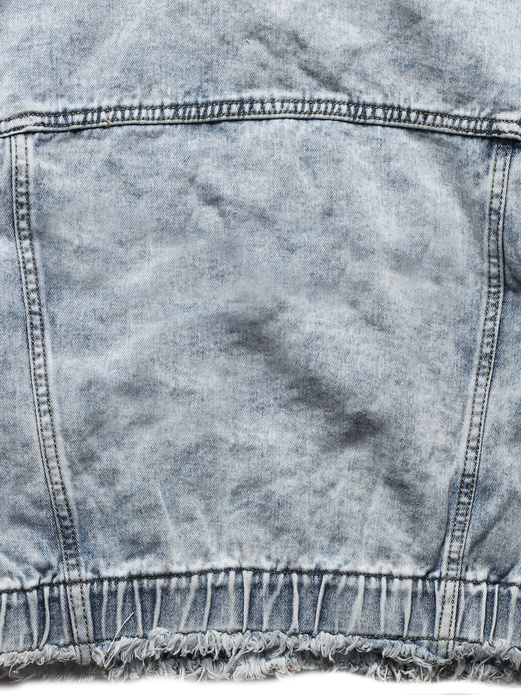 Niebieska krótka damska kurtka jeansowa