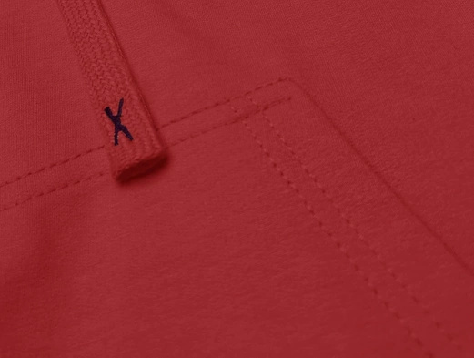 Czerwona bluza z kapturem basic kangurka gładka wygodna sportowa dresowa