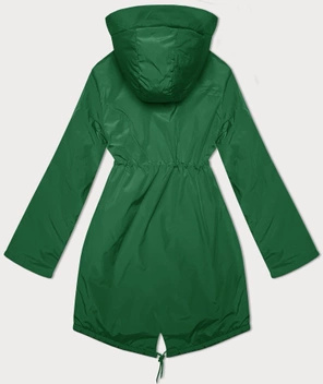 Zielona czaderska przejściowa kurtka parka damska z kapturem