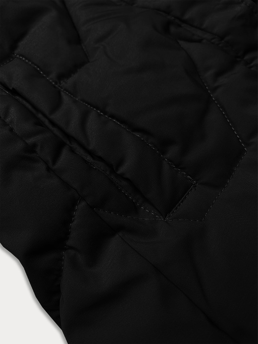 Czarny bezrękawnik kamizelka damska z kapturem