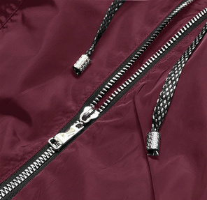 Bordowa przejściowa kurtka damska parka plus size