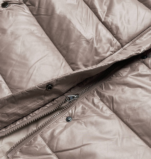 Beżowy cudowny pikowany zimowy płaszczyk