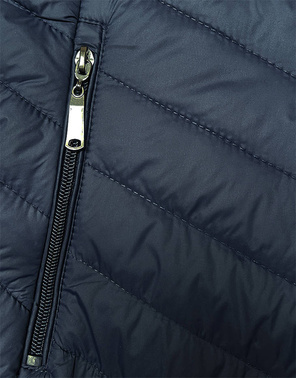 Granatowa pikowana kamizelka bezrękawnik ze stójką