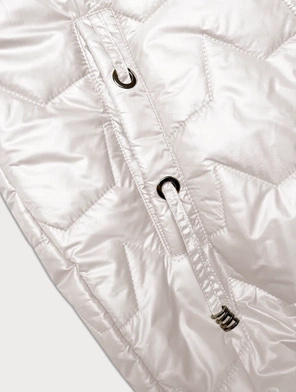 Ecru dwukolorowy czadowy bezrękawnik kamizelka damska z kapturem ściągacz