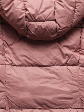 Krótka kurtka damska zimowa z zamkami antyczny róż (7750)