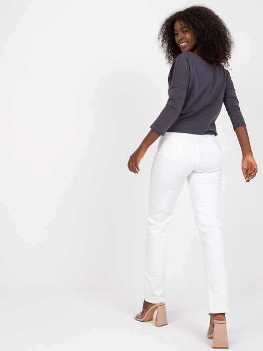 Ciemnozielona gładka i luźna bluzka basic, wiązana na dole