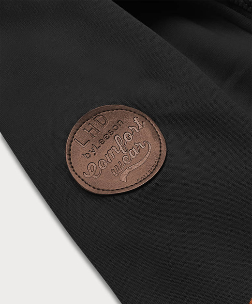 Czarna bluza damska parka płaszczyk long z kapturem