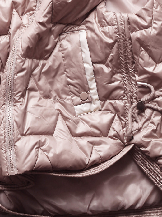 Beżowy damski pikowany bezrękawnik ze stójką