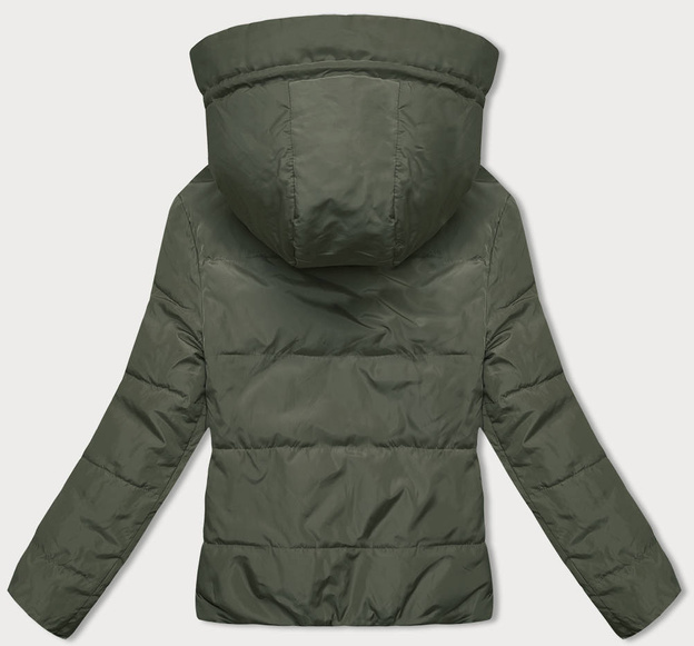 Cappuccino khaki dwustronna kurtka z kapturem