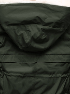 Army beżowa fenomenalna zimowa parka płaszcz na futrze 