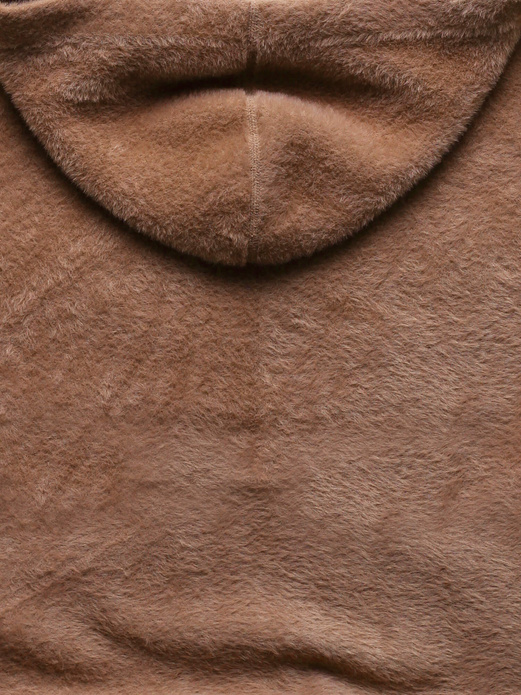 Mleczna czekolada genialna damska narzutka alpaka z kapturem