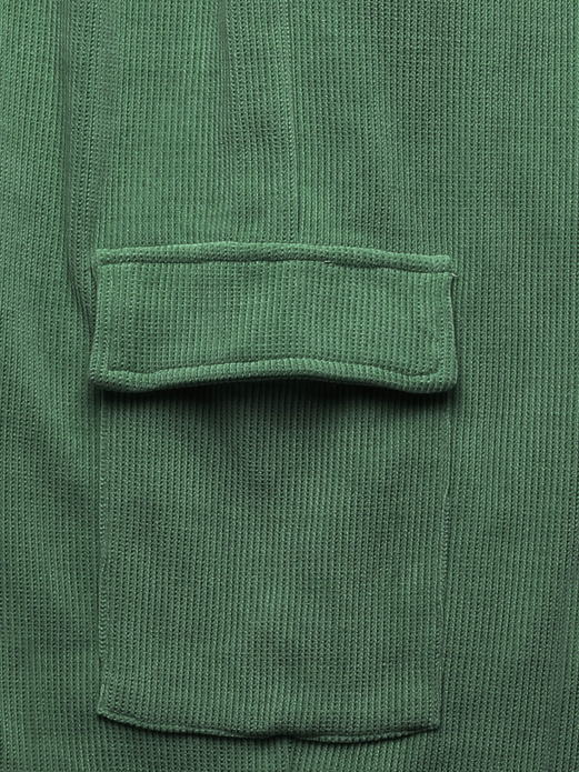 Zielony prążkowany dres komplet ze stójką