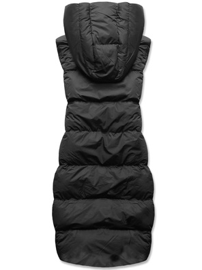 Czarna dwustronna kamizelka bezrękawnik z kapturem