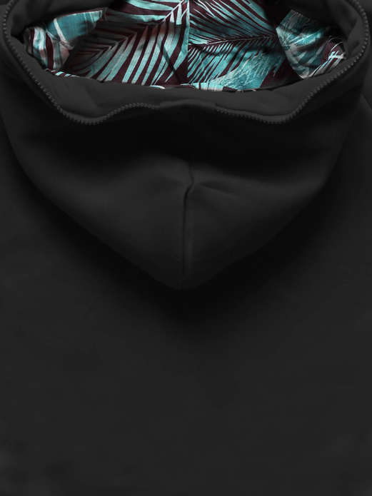 Czarna asymetryczna damska długa bluza z kapturem