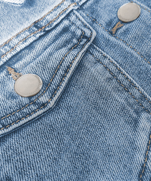 DAMSKA KURTKA JEANSOWA Z KOŁNIERZYKIEM NIEBIESKA (GD9217-K)