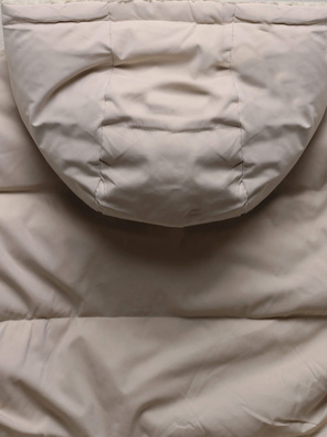 Beżowa dwustronna ciepła pikowana zimowa kurtka płaszczyk z kapturem