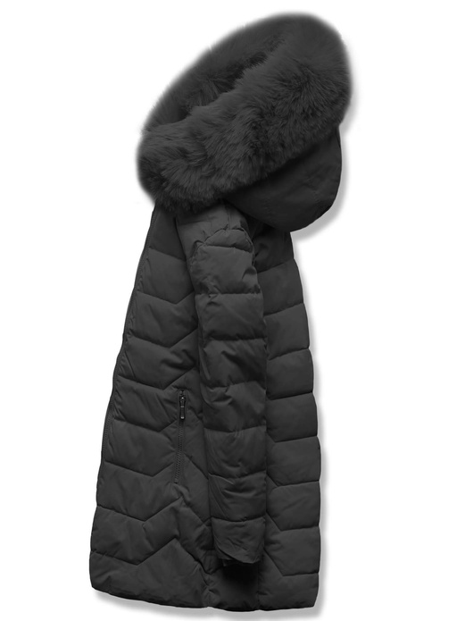 Czarna fenomenalna zimowa kurtka z kapturem