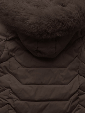 Brązowa fenomenalna zimowa kurtka z kapturem