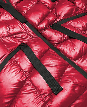 Czerwona lux zimowa pikowana kurtka