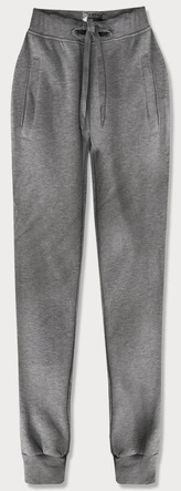 Grafitowe damskie dresowe spodnie casualowe z kieszeniami i ściągaczem