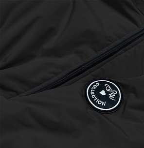 Czarna przejściowa kurtka ze wstawkami i kapturem PASSION