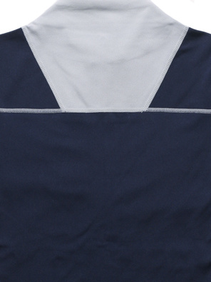 Szaro granatowa zapinana na suwak sportowa bluza ze stójką