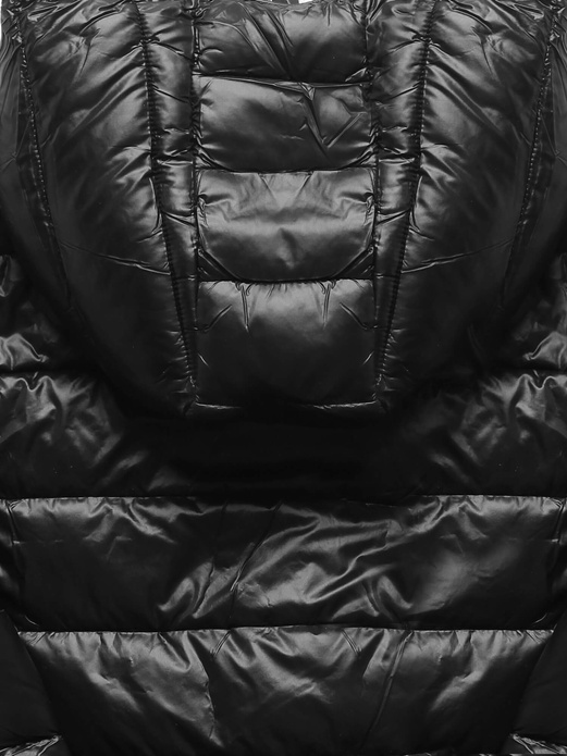 Czarna śliczna długa damska kurtka płaszcz z kapitalnym kapturem