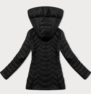 Czarny damski luźny pikowany płaszcz