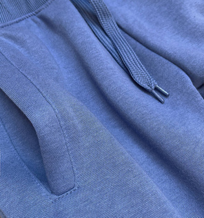 Niebieskie damskie dresowe spodnie casualowe z kieszeniami i ściągaczem