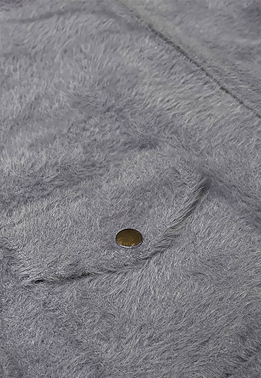 Szara wełniana damska kurtka alpaka