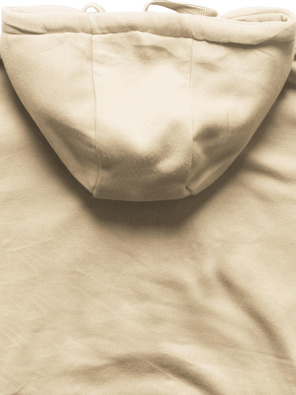 Ecru damska bluza dresowa z kapturem kangurka