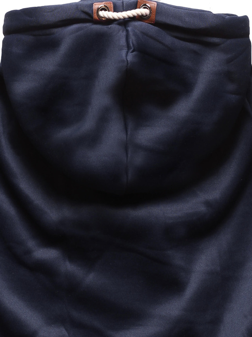 Granatowo szara unikalna bluza damska z kapturem