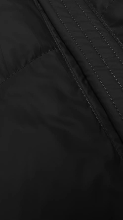 Czarny genialny pikowany damski bezrękawnik kamizelka z kapturem PLUS SIZE